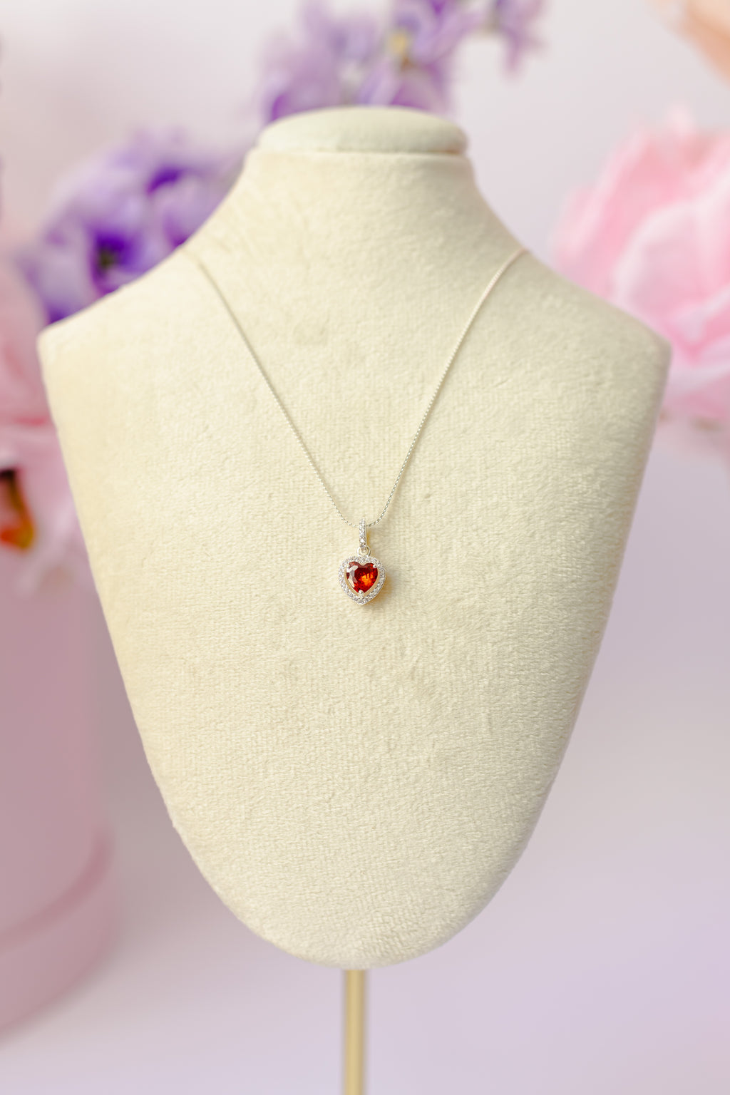 Collar Dije Corazon Cristal (Variantes)