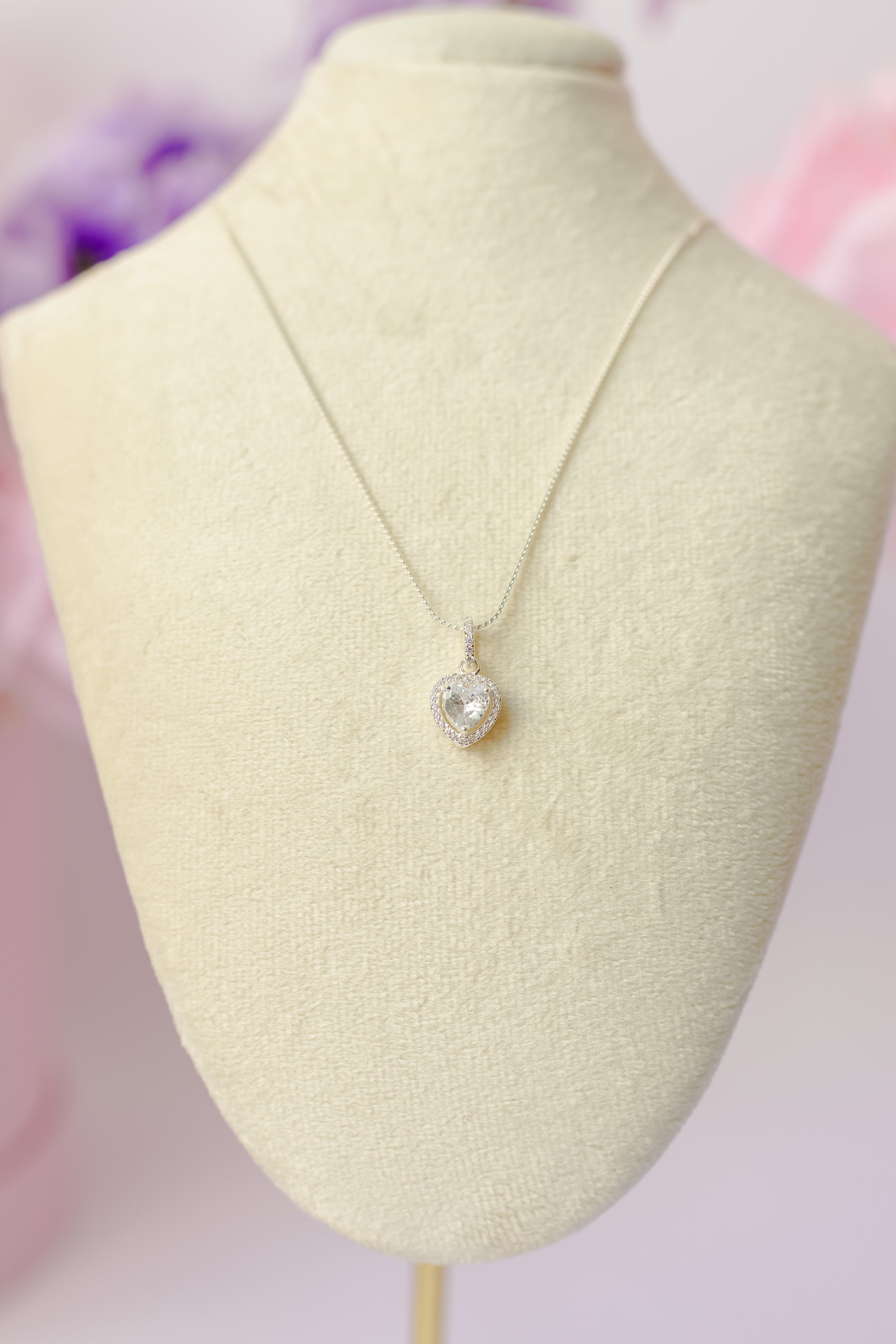 Collar Dije Corazon Cristal (Variantes)